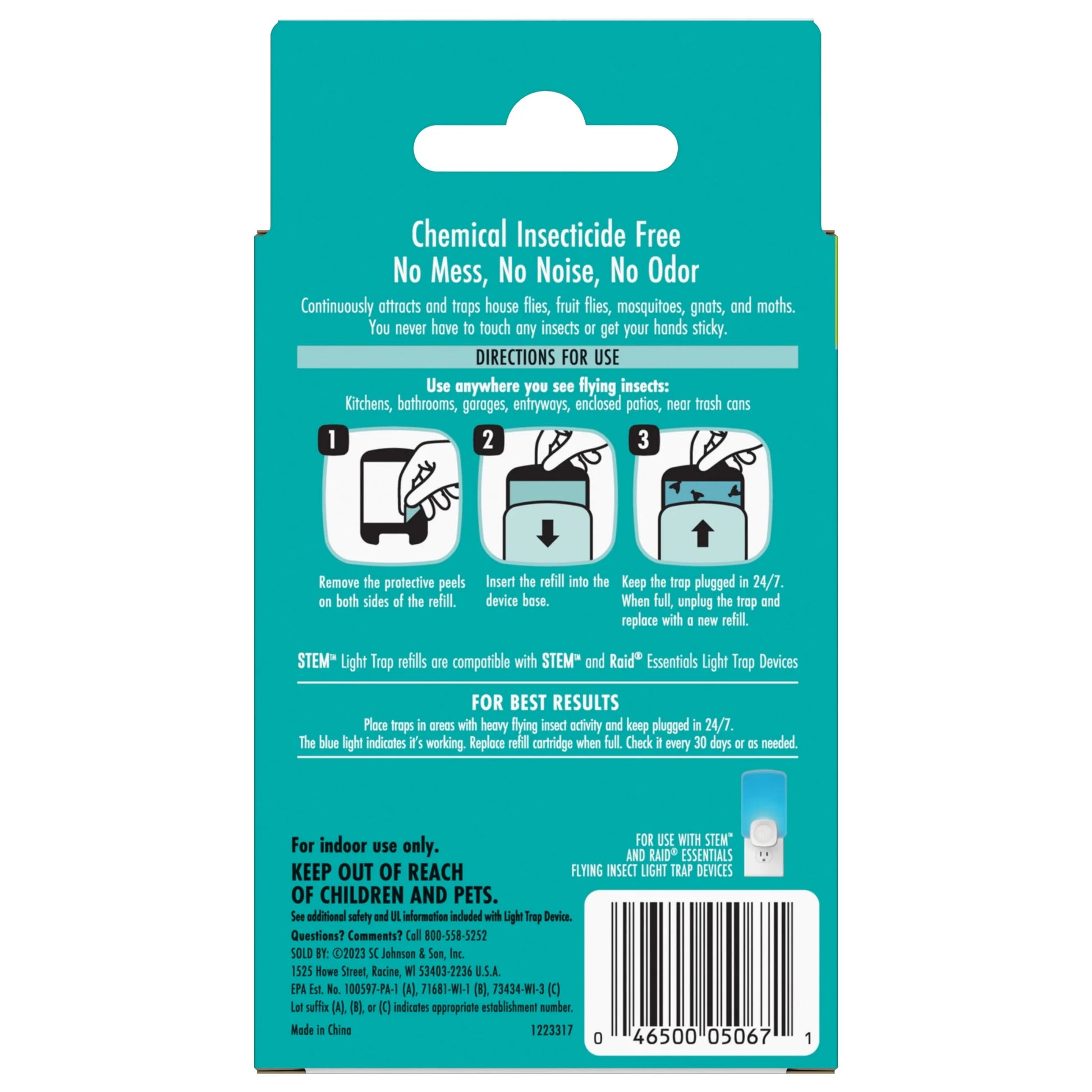Light Trap Refills Fly Trap Bug Killer, 3 Count